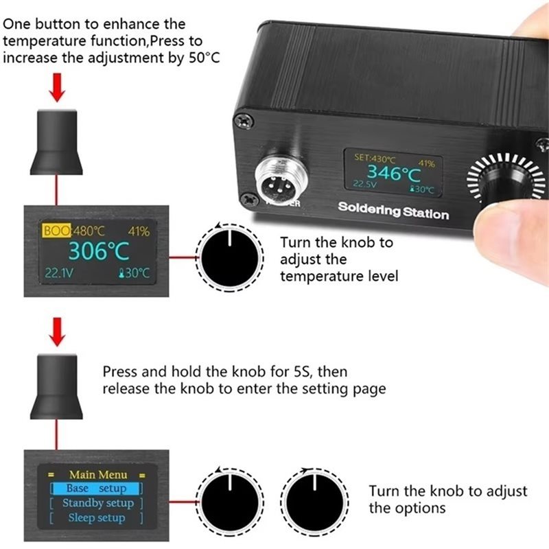 【A56X】T12 Przenośna Mini Cyfro – Soldering Station T12 Oled recenzja i cena